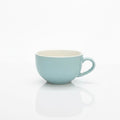 Light blue ceramic mug on a white background