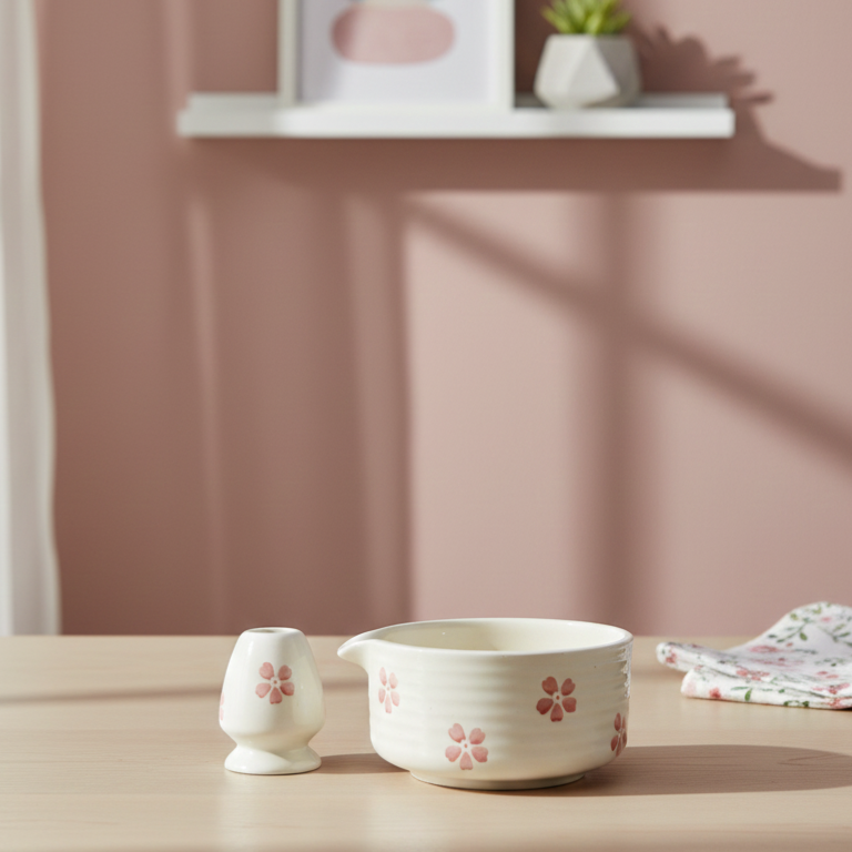 Matcha Bowl Floral Pink