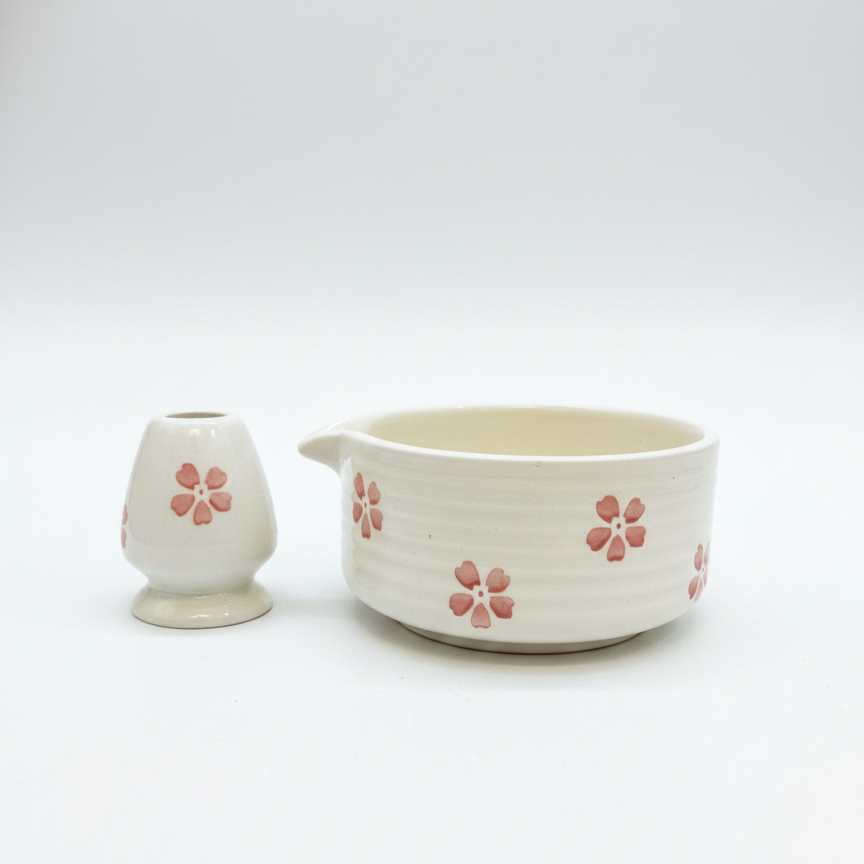 Matcha Bowl Floral Pink