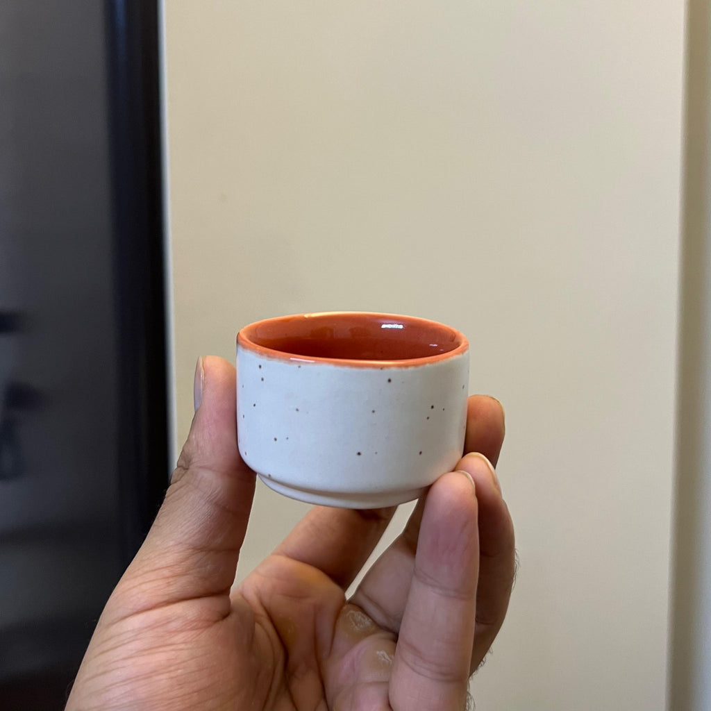 White Orange Serving Dips - Pack of 2