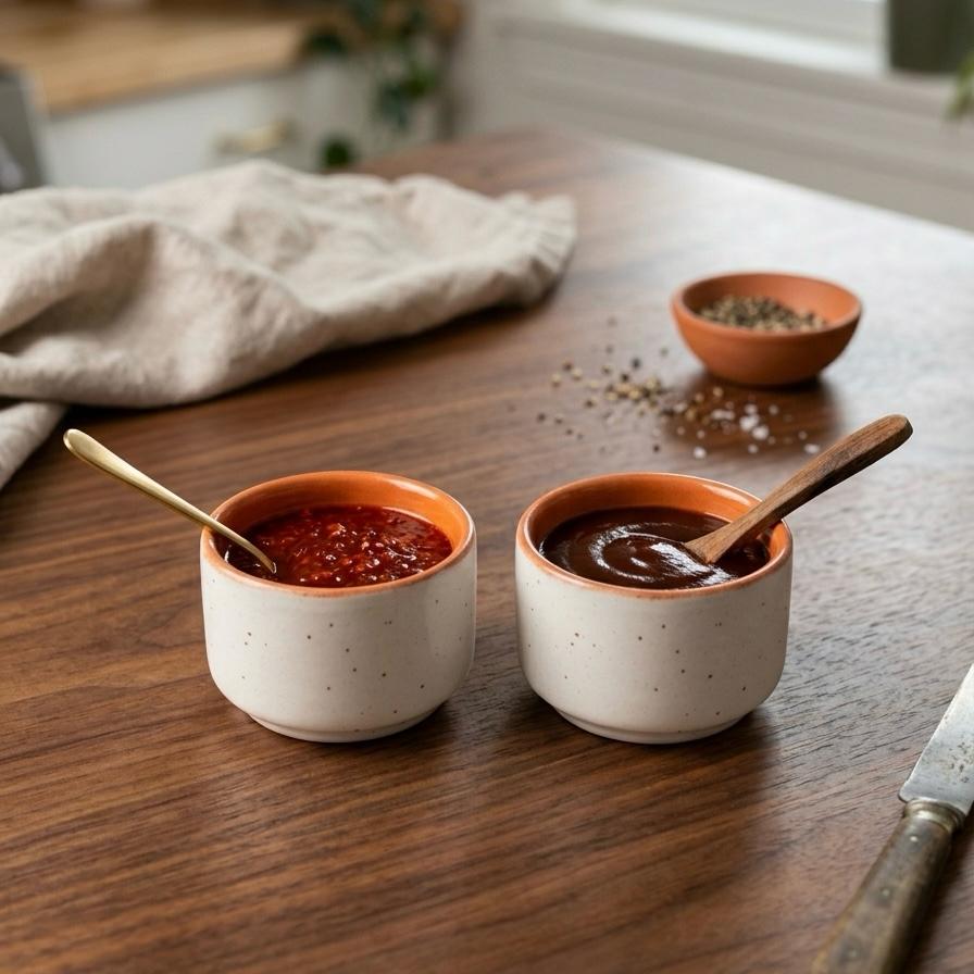 White Orange Serving Dips - Pack of 2